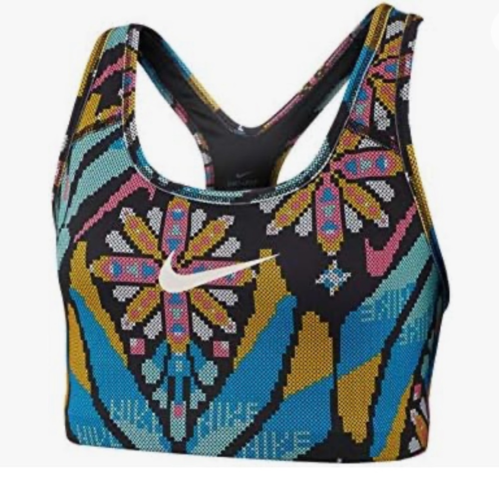 NWT - Nike Women's Dri Fit Femme Print Performance Support Bra Black Size Medium